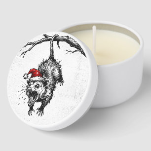 Opossum Silent Scream Peace on Earth Grungy Mini Candle Favors
