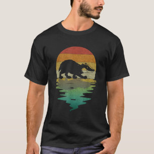Opossum Silhouette Sunset Retro Vintage 70s Nature T-Shirt
