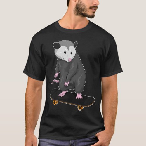 Opossum Skater Skateboard T_Shirt