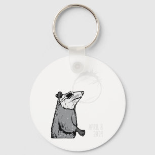 Opossum Solar Eclipse 2024 Totality April 8 Men Wo Keychain
