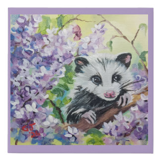 opossum spring lilacs canvas art