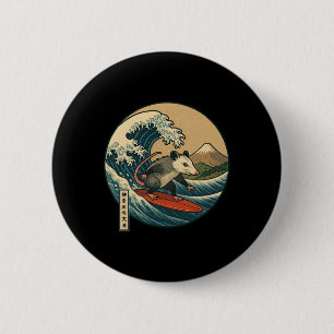 Opossum Surfing Japanese Kanagawa Wave Japan Boys Button