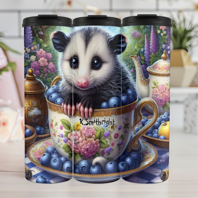 Opossum Tea Party Thermal Tumbler (Creator Uploaded)