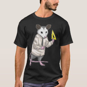 Opossum Teacher Triangle ruler Math T-Shirt