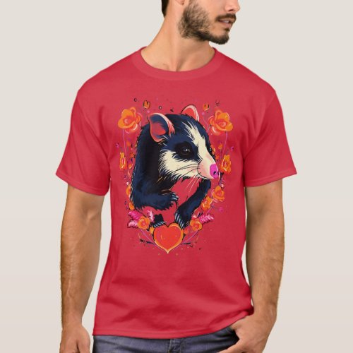 Opossum Valentine Day T_Shirt