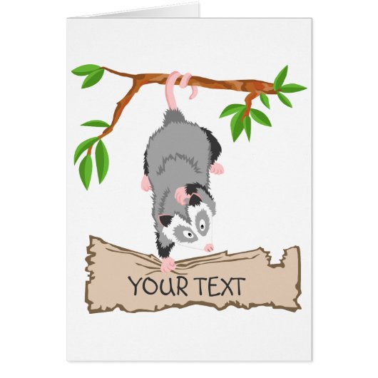 Opossum with sign (Front)