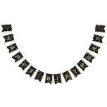 Opossums in a Berry Field in Black Bunting Flags