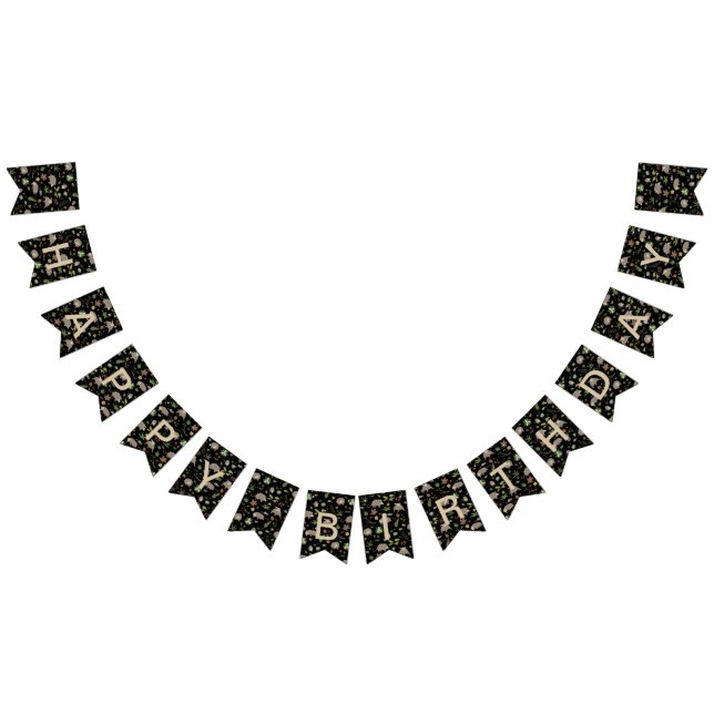 Opossums in a Berry Field in Black Bunting Flags (All)