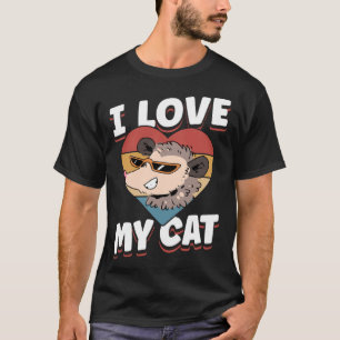 Opossums Vintage I Love My Cat T-Shirt
