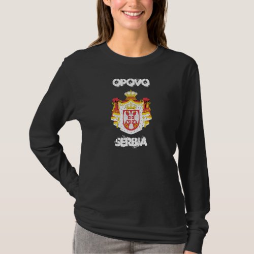 Opovo Serbia with coat of arms T_Shirt
