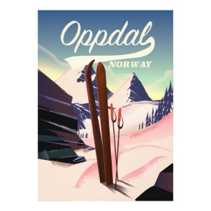 Oppdal norway ski poster. photo print