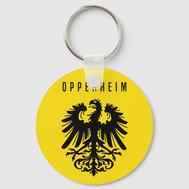 Oppenheim city emblem Germany symbol coat arms fla Keychain (Front)