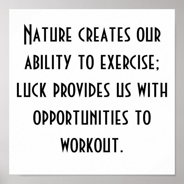 Opportunities to Workout Poster (Front)