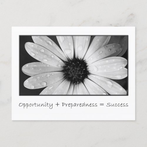 Opportunity and preparedness lead to success postcard