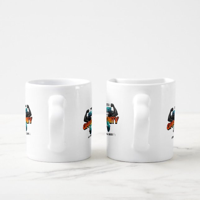 Opportunity Not Obligation Gym Quote Coffee Mug Set (Handle)