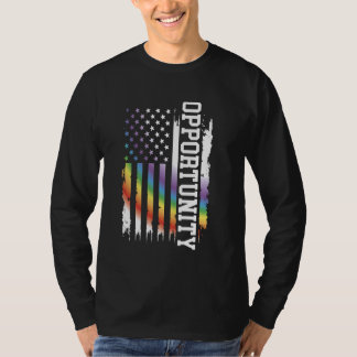 Opportunity United States Distressed Rainbow w US T-Shirt
