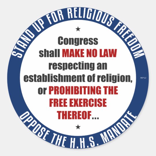 Oppose The HHS Mandate Classic Round Sticker
