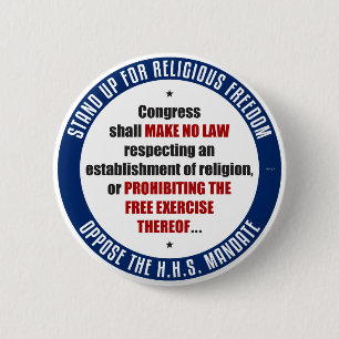 Oppose The HHS Mandate Pinback Button