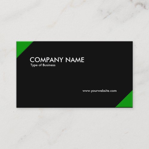 Opposing Corners _ Green and Black Business Card