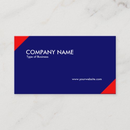 Opposing Corners _ Red and Deep Blue Business Card