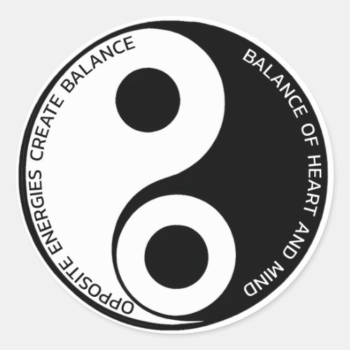 Opposite Energies Create Balance Yin Yang Classic Round Sticker