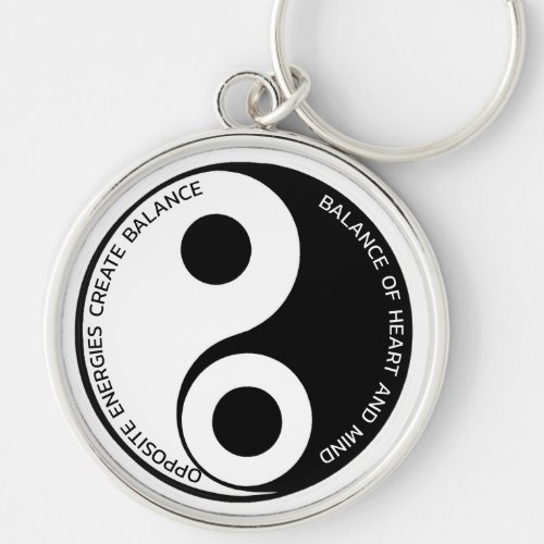 Opposite Energies Create Balance Yin Yang Keychain