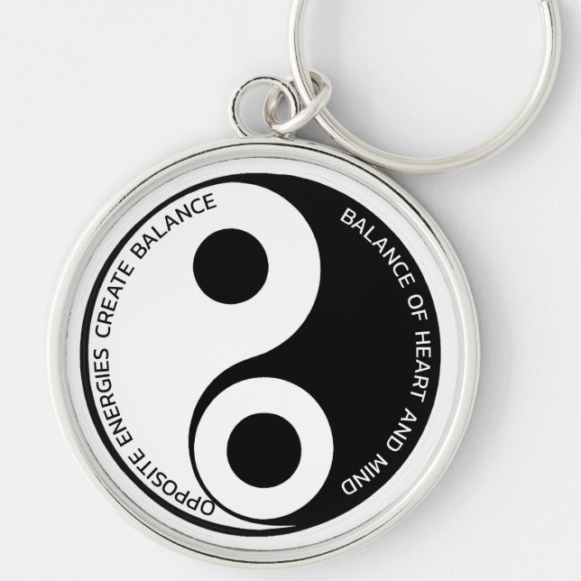 Opposite Energies, Create Balance Yin Yang Keychain (Front)