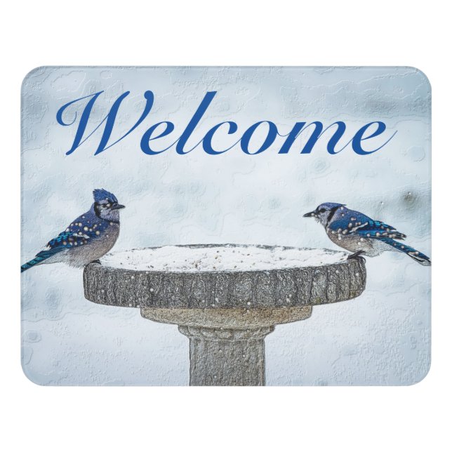Opposite Sides Painterly Welcome Door Sign (Contemporary Front)
