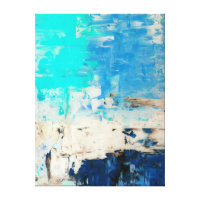 'Opposite' Turquoise Abstract Art Canvas Print