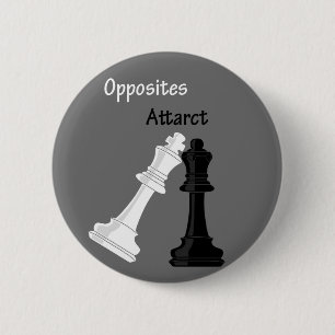opposites attract pinback button