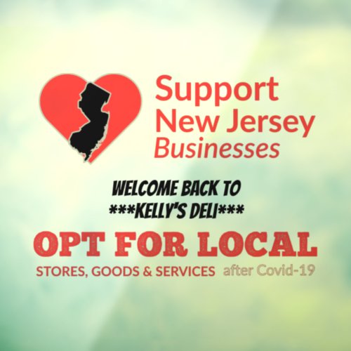 Opt For Local Support New Jersey Businesses Window Cling