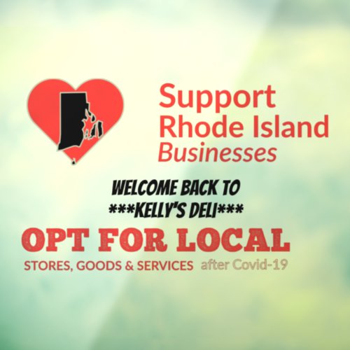 Opt For Local Support Rhode Island Businesses Window Cling