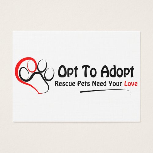 Opt To Adopt Business Card
