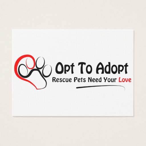 Customizable Opt To Adopt Business Card