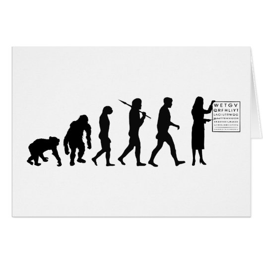 Optemetrist Optical Eye Doctor Evolution Eye Chart Cards (Front Horizontal)