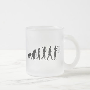 Optemetrist Optical Eye Doctor Evolution Eye Chart Frosted Glass Coffee Mug