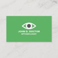 Opthamologist or optometrist green business card