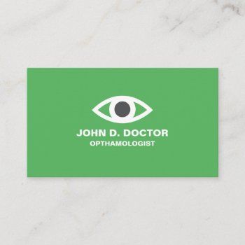 Opthamologist Or Optometrist Green Business Card by TheStationeryShop at Zazzle