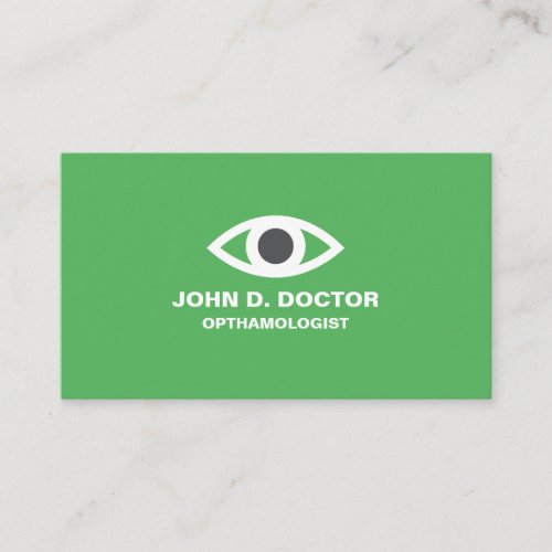Opthamologist or optometrist green business card