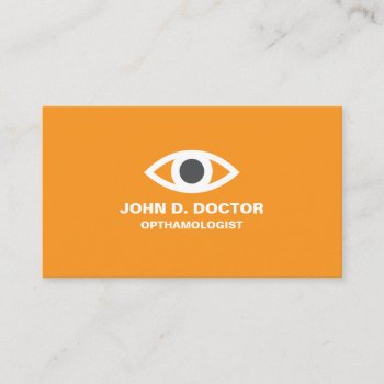 Opthamologist Or Optometrist Orange Business Card by TheStationeryShop at Zazzle