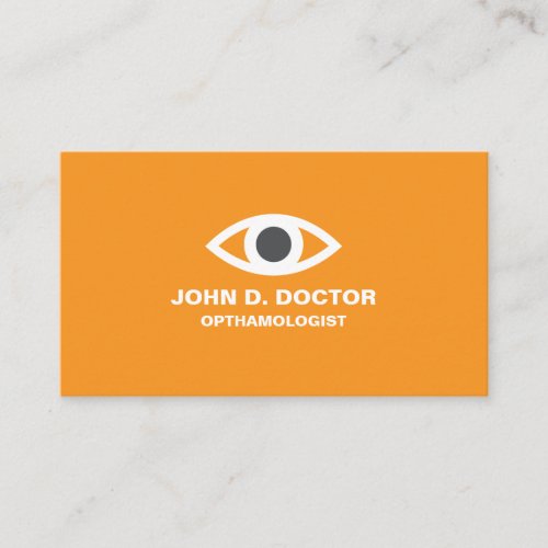 Opthamologist or optometrist orange business card