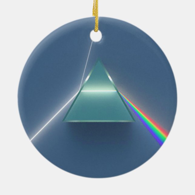 Optic Prism Refracting and Reflecting Light Ceramic Ornament (Back)