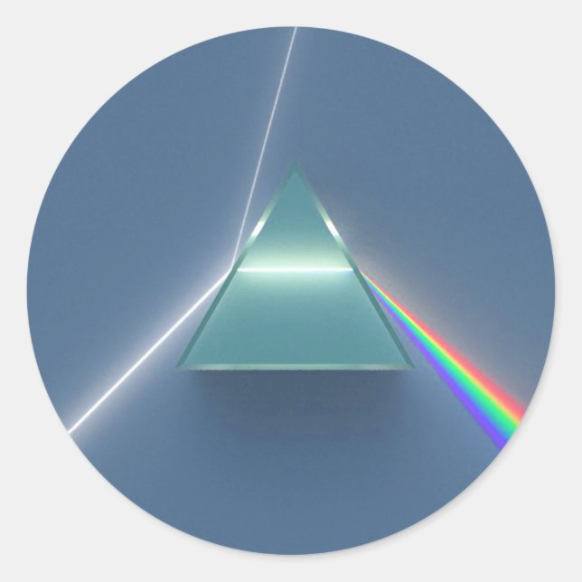 Optic Prism Refracting and Reflecting Light Classic Round Sticker (Front)