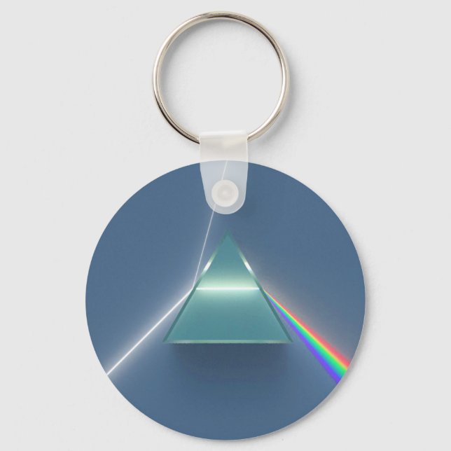 Optic Prism Refracting and Reflecting Light Keychain (Front)