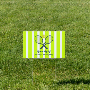 Optic Yellow & Neon Green Tennis Birthday Welcome Sign