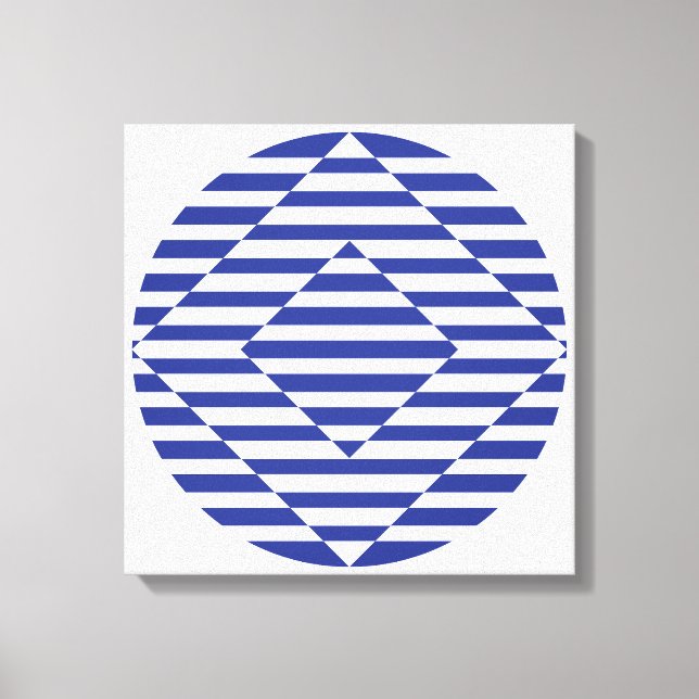 Optical Art in Dark Blue 16" x 16" wall art (Front)