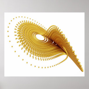Optical Art Lorenz Golden Fractal Attractor Two Poster