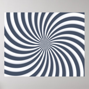 Optical Art Spiral Curves Triangle 05 Poster
