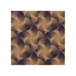 Optical Circles Illusion: Geometric Seamless. Wood Wall Art