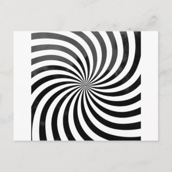 Optical Deception Black & White Stripes Postcard by MushiStore at Zazzle